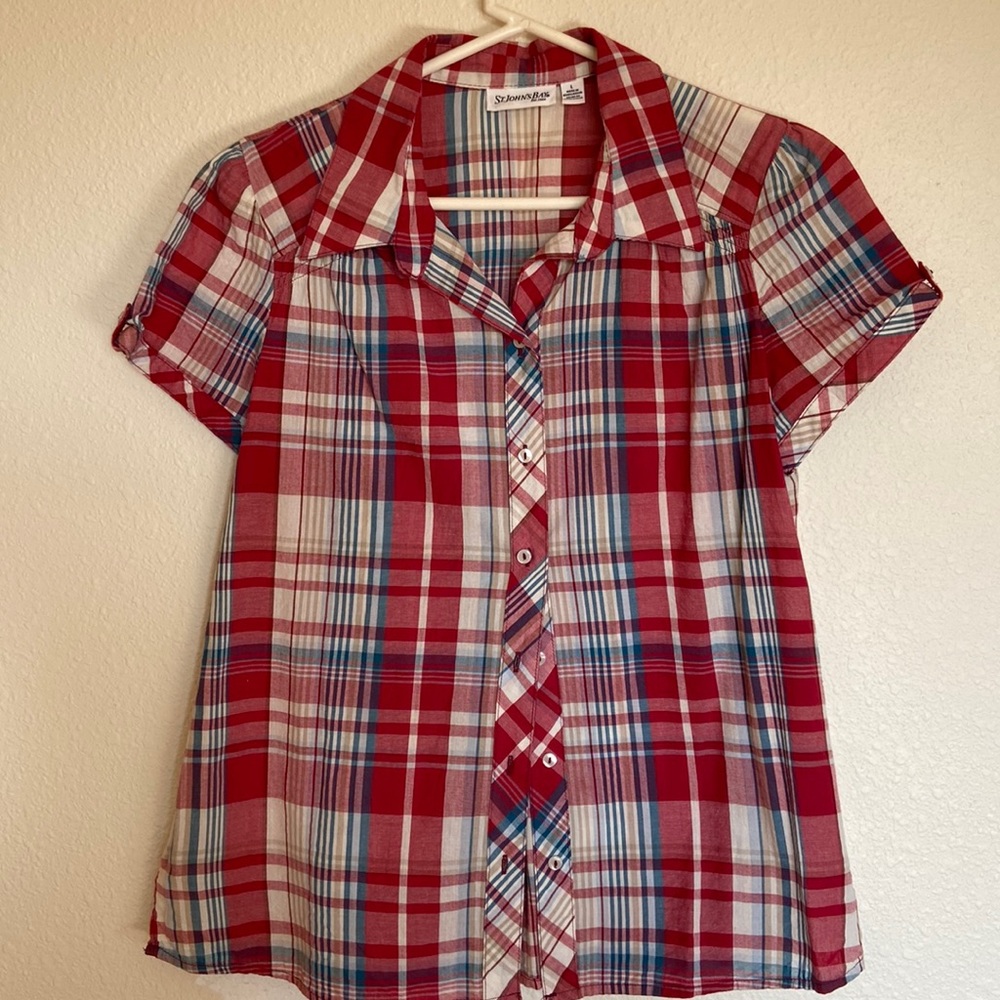 St. John’s Bay Large red plaid shirt